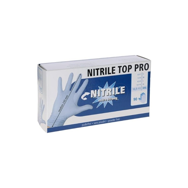 Kerbl Nitrile Top Pro, Size L, Blue, Disposable Hands, Pack