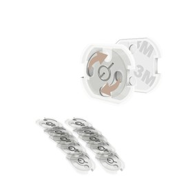 10 x Socket Protectors, Transparent for Gluing, Extra Strong Hold, Child Safety Sockets, Twist Mechanism, Schuko Original Equipment