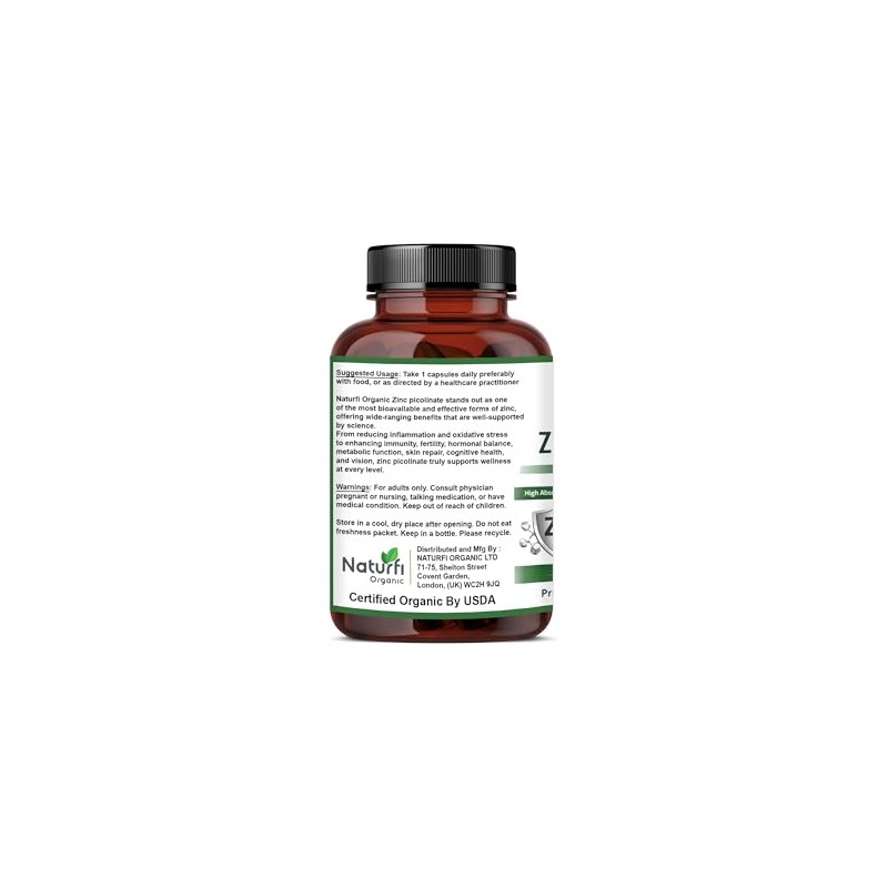 Pure-Fill Zinc Picolinate 50mg - Highly Absorbable Supplement - 3rd