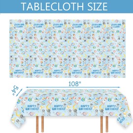 4 Pack Space Birthday Party Tablecloths First Trip Around The Sun Table Cover Two The Moon Table Cloths for Outer Space Theme Boy Baby Shower 1st 2nd 3rd 4th 5th 6th Birthday Party Tablecover,108"x54"