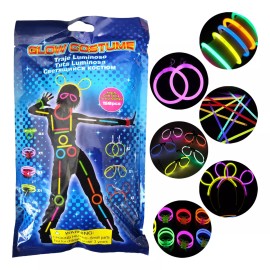 Lecute Traje Glow Neon Luminoso Fiesta Fluorescente Antro Disfraz