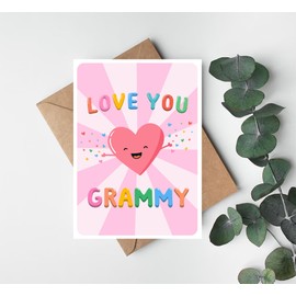PTDShops Love You Grammy Card - Cute Birthday Card For Grammy - Mother's Day Gifts - Greeting Card For Anniversary - Thank You- I Love You Grammy Card - New Grammy Card