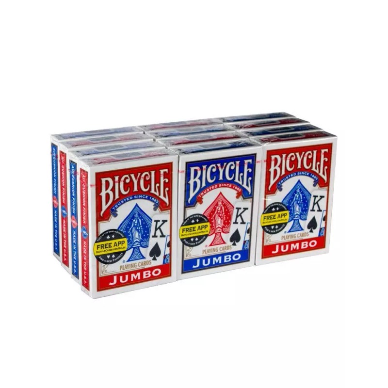 Bicycle Jumbo Playing Cards, 12-pack Red/Blue