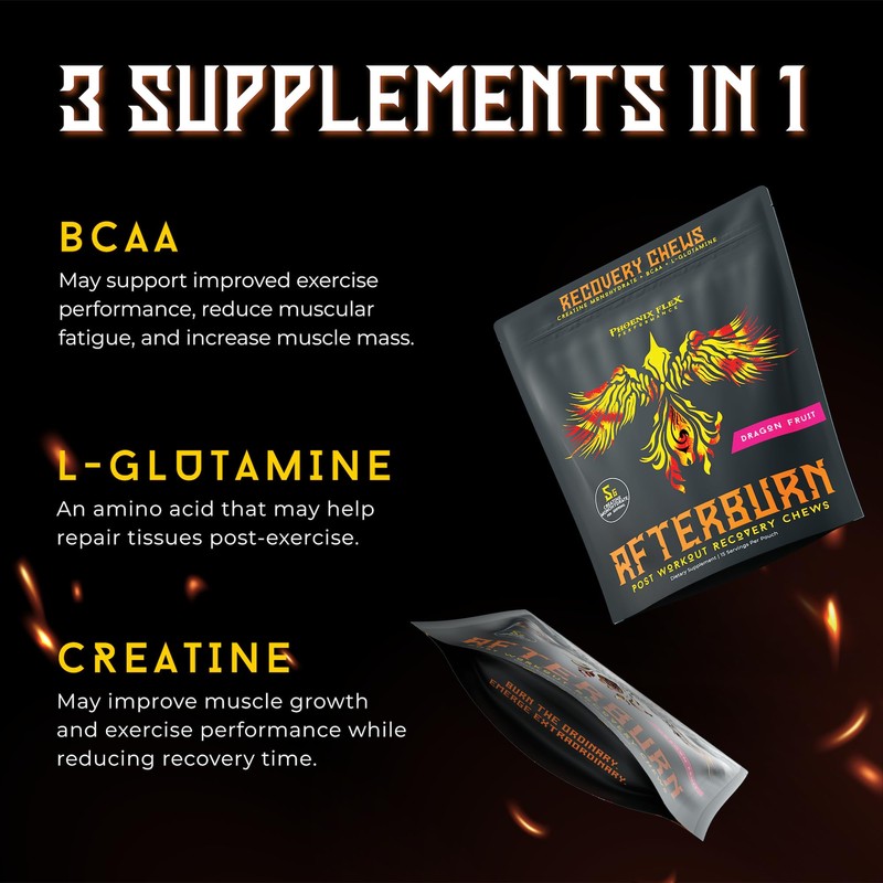 After Burn Creatine Monohydrate Chews - BCAAs & L-Glutamine -