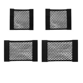 Naisfei Car Storage Net, 4 Pack Mesh Organizers Net, Universal Mesh Cargo Net,Wall Sticker Organizer Pouch Bag Storage Mesh Net for Car Trunk Storage Add On Organizers for Car Truck(25-50cm)