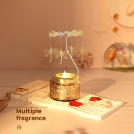 Dragonfly Gifts for Women, Funny Gifts for Her, Unique Birthday Presents for Sister with Gift Box, Rotating Scented Candles for Mom, Gift Ideas for Anniversary