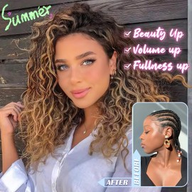 Gowit Pre Looped Deep Wave Crochet Hair 12 Inch 7 Packs Short Curly Ombre Brown Pre Twisted Ocean Wave Deep Twist Crochet Braids Synthetic Braiding Hair for Black Women