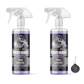 Hoosier Momma 16oz Car Tire Shine - Long-Lasting, High-Gloss Formula Enhances Tires with a Wet-Look Shine - Repels Dirt & Protects Rubber - Easy Spray-On for a Showroom Finish + Air Freshener (2-Pack)