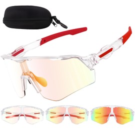 Utensilsto Occhiali da ciclismo da uomo, auto-coloranti, occhiali da sole per uomo e donna, UV 400, con fascia per la testa, per bicicletta, sport, per la corsa, mountain bike, escursionismo, pesca