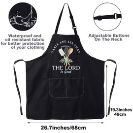 MYSOMY Christian Kitchen Apron Christian Kitchen Gifts Bible Verse Apron Taste And See That The Lord Is Good Apron (The Lord UK)