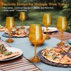 GLAZVIA Amber Wine Glasses Set of 6, 14oz Stemmed Glasses,