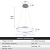 Buccleuch Modern LED Pendant Light, Dimmable Silver LED Chandelier for
