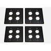 (4) Four Double Gang Blank Wall Plate Four XLR Male/Female