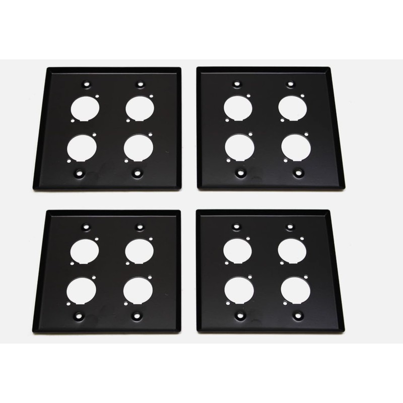 (4) Four Double Gang Blank Wall Plate Four XLR Male/Female
