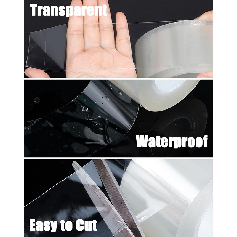 Noabaco Clear 2 Inch x 33 Ft Transparent Window Weather