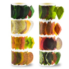 8 Roll Leaves Washi Tape Masking Tape Decorative Fallen Leaves Aesthetic Stickers for DIY Diary Planner Scrapbooking Art Craft Supplies (50Petals/Roll, Box Set)
