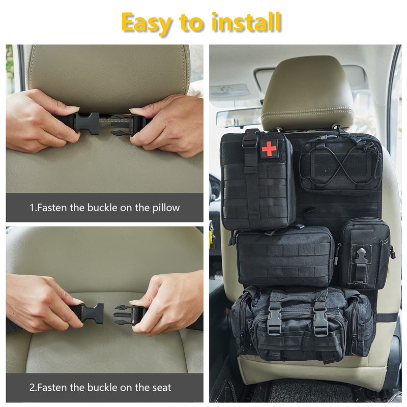 BXBXHD 6 Pack Tactical Truck Organizer Back Seat Storage Car