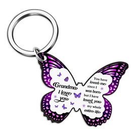 Ibiwe Grandma Birthday Gifts for Grandma Gifts for Grandma's Christmas Sentimental Gift For Nana Grandmother Gift Butterflies Keychain From Grandchild Great Grandmas Presents