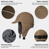 GADIEMKENSD Winter Trapper Hunting Hat with Earflaps Brim Visor Reflective