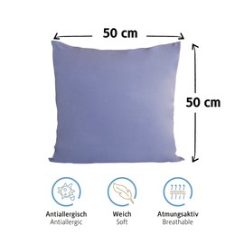 Komfortec 100% Cotton Cushion Covers, Set of 2, 50 x 50 cm, Super Soft Premium Jersey Pillowcase 150 g/m², Pillow Case, Purple