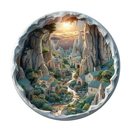 Wooden Puzzles for Adults, 3D Vision Inside The Cave-2 Wooden Jigsaw Puzzles for Adults Kids, Gifts for Women Men, Unique Shape Wood Cut Puzzles for Family Friend 13.4 * 13.4in 300pcs