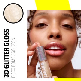 Banana Beauty 3D Glitter Lipgloss Disco Bomb – Plumping Lipgloss mit Juicy Look – Nicht klebende Formel – Lipglos mit Maracuja-Öl – Glänzender Lip Gloss – Must Have Beauty Zubehör