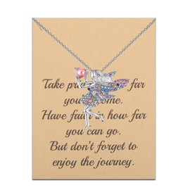 FUSTMW Fairy Necklace Fairy Gifts Fairy Pendant Necklace Fairy Jewelry Fairy Tail Gifts Fairytale Jewelry for Women (Fairy Necklace)