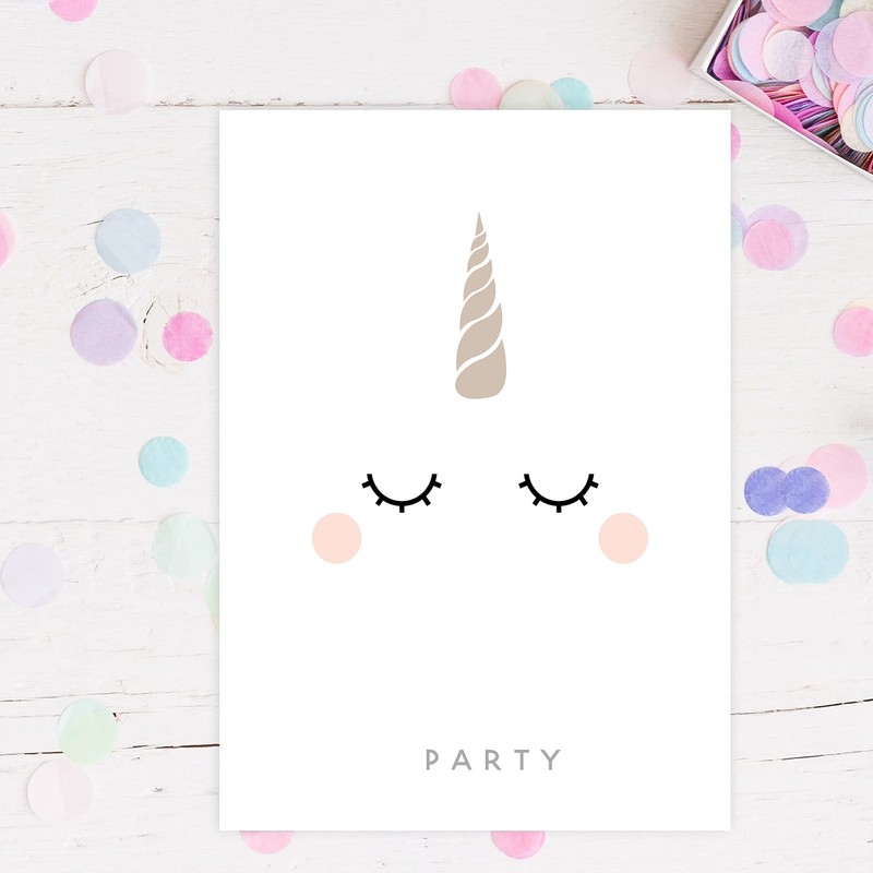Unicorn Kids Invitations Birthday Party Invites Girls Birthday Children's Party