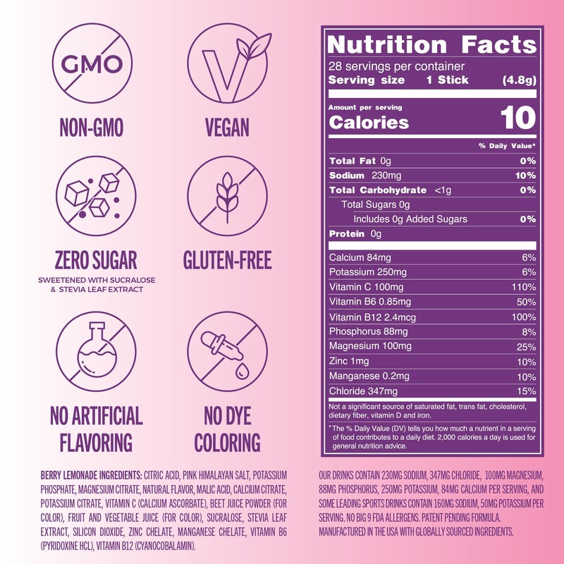 TREVI™ Sugar Free Electrolytes - Drink Mix Hydration Powder Packets