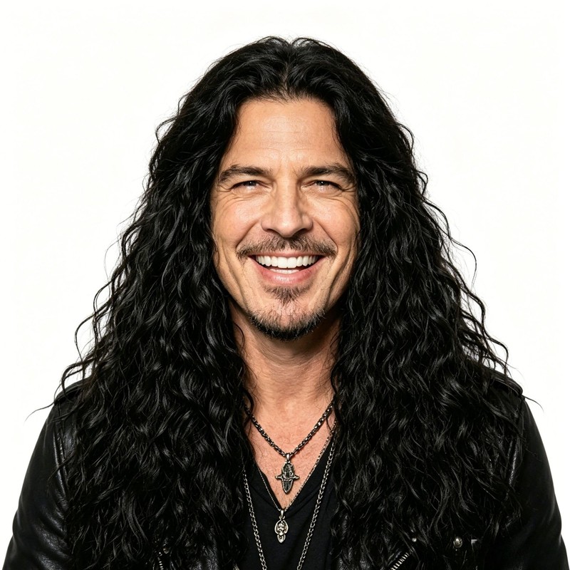Long Curly Black Wigs Men Women Long Black Wig Rocker