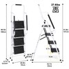 WiberWi 4 Step Ladder with Handrails 500 lb Capacity Step