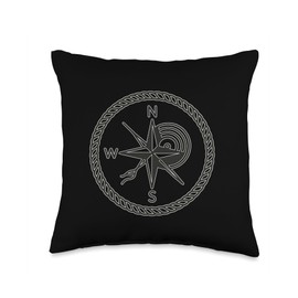Compass Vinyl Rose Shantycore Symbol Throw Pillow