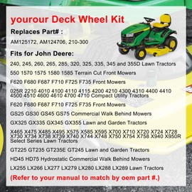 yourour AM125172 Deck Wheel Kit Compatible with 48" 54" 60" 72" Deck Lawn Mowers Replace oem AM125172(4PCS)