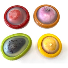 Gieyina 4PCS Fruit And Vegetable Storage Containers,Vegetable Sha Transparent Film Reusable Food Saver Set for Fridge，Avocado Onion Tomato and Lemon Leakproof Keeper, AU-322-2