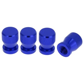 HEROFFIX 4 Pcs Net Pattern Tire Valve Stem Caps Decorative Tyre Valve Dust Covers 7x19mm Blue Aluminum Alloy