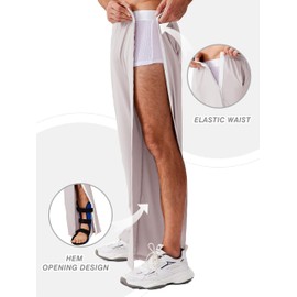 Deyeek Men's Post Surgery Pants 2 Side Snap Botton Adaptive Clothing Casual Break Away Pants Male with 2 Pockets Light Gray X-Large