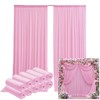 50ftx12ft Wrinkle Free Pink Backdrop Curtain, 10 Panels 12FT Height