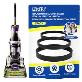 ZITFRI Replacement Belt Set for Bissell ProHeat 2X Revolution Pet Pro Carpet Cleaner 1986, 1548, 2007, 1551, 1964 – Replaces 1606428, 1611129, 1611130 – 3 Types: Flat, Brush & Gear Belt (3-Pack)