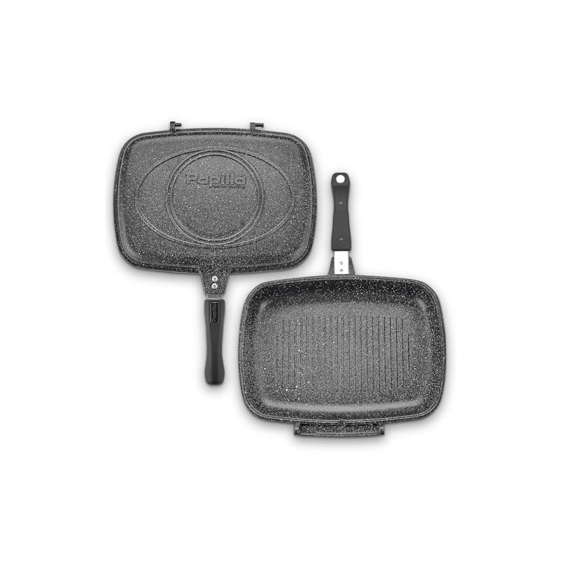 WILMA BLACK Granite Non-Stick Reversible Grill and Griddle Pan (14.2