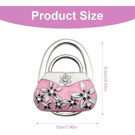 Atzuofan Foldable Handbag Hook Purse Hanger for Table - Keep Your Purse Clean and Safe - Pretty Design - Easy Storage - Lightweight (Bag-Pink)