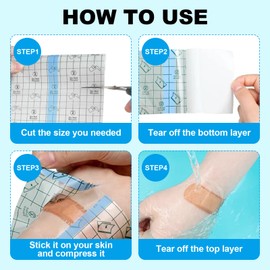 9 Rolls Tattoo Aftercare Bandages - Autdor Second Skin Tattoo Cover Up Patch Tape Waterproof Transparent Film Wrap for Swimming Shower Tattoos 3 Sizes (2/4/6 Inch x 2.2 Yard)