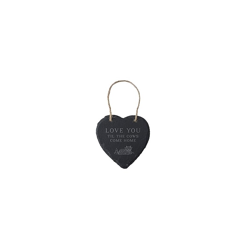 CGB Giftware | Rustic Slate Heart Hanger With Slogan 'Love