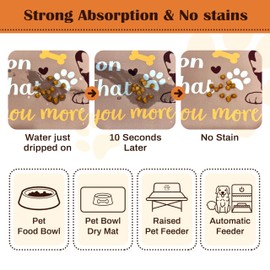 Pet Feeding Mat for Floors Waterproof Dog Mat for Food and Water Absorbent Quick Dry Non Slip mat for Cat Bowls