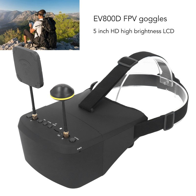 EV800D FPV Goggles with DVR 40CH 5 Inch 800x480 Resolution