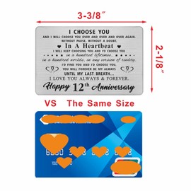 12th Anniversary Card Gifts for Him, Romantic Anniversary Wallet Cards Gifts for Husband Men