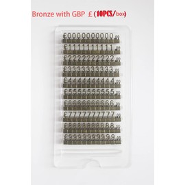 Boxonly 20PCS Digital Price Tag GBP ￡ Price 3D Metal Shelving Adjustable Cube Kit Pricemarker Labels for Jewelry Watch Shop Office Display Bronze
