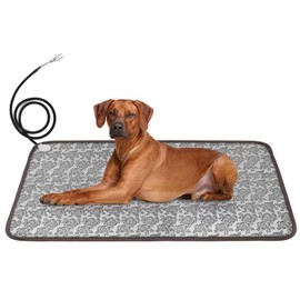 Bestio Dog Heating Pad,Extra Large Heating Pads for Dogs,Heated Pet Bed Outdoor with Chew Resistant Steel Cord,Outdoor Heating Pad for Pets Birth,Newborns or Elder Pets(Rose,47×30 in)