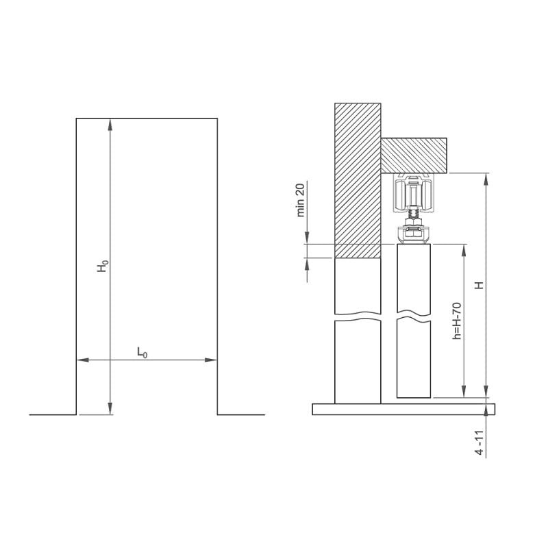 Trolley for Sliding Door Fitting SLID'UP 160 1 Door up