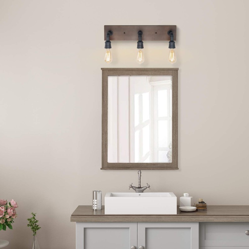 LNC Bathroom Light Fixture, Farmhouse 3-Light Vanity Lights, Wall Sconce