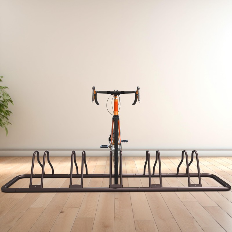 SIMPLE HOUSEWARE 5 Bike Bicycle Floor Parking Adjustable Storage Stand,